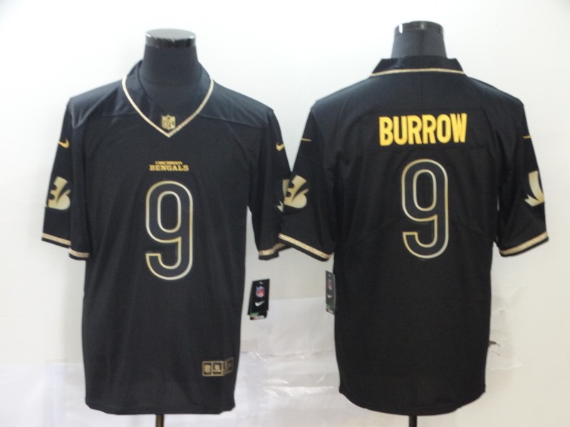 Men's Cincinnati Bengals #9 Joe Burrow Black Team Jersey Men's Cincinnati Bengals #9 Joe Burrow Black Team Jersey